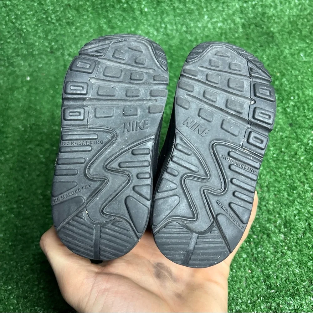 Toddler's Nike Air Max 90 Toggle Black/Black-White-Black‎ Sz 6C (CV0065 001)
